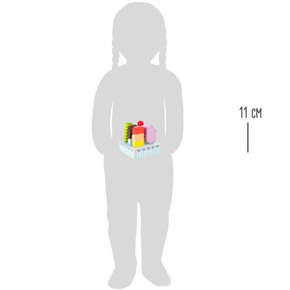 Set de îngheţată pe băţ cu suport din lemn, Small Foot, 3 ani+