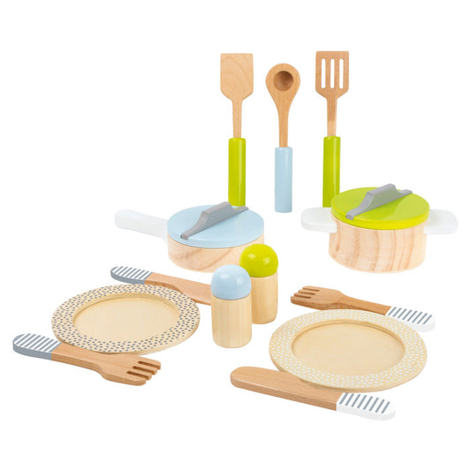 Set accesorii din lemn pentru bucătărie, Small Foot, Play Kitchen, 15 piese