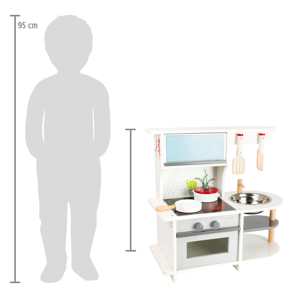 Mini-Bucătărie compactă din lemn, Small Foot, cu accesorii, 3 ani+