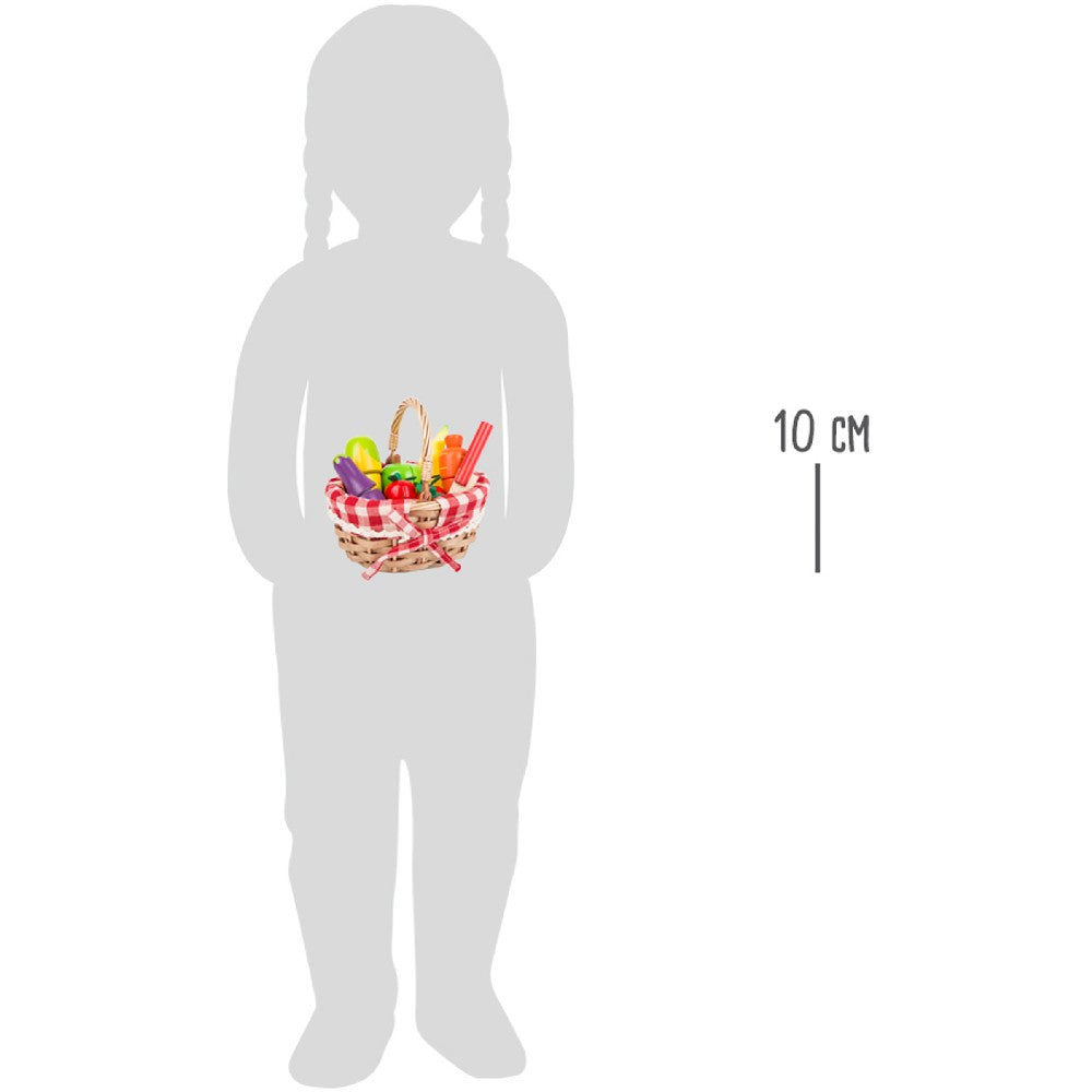 Coș de cumpărături cu fructe tăiate, Small Foot, 15 piese, 3 ani+