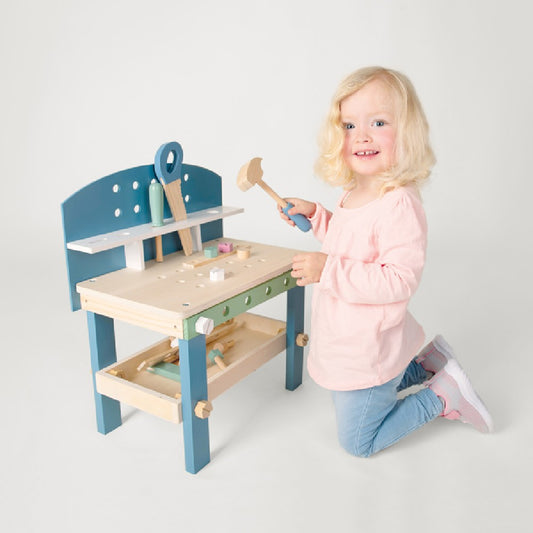 Banc de lucru compact, Small Foot, Nordic, 21 accesorii, 3 ani+