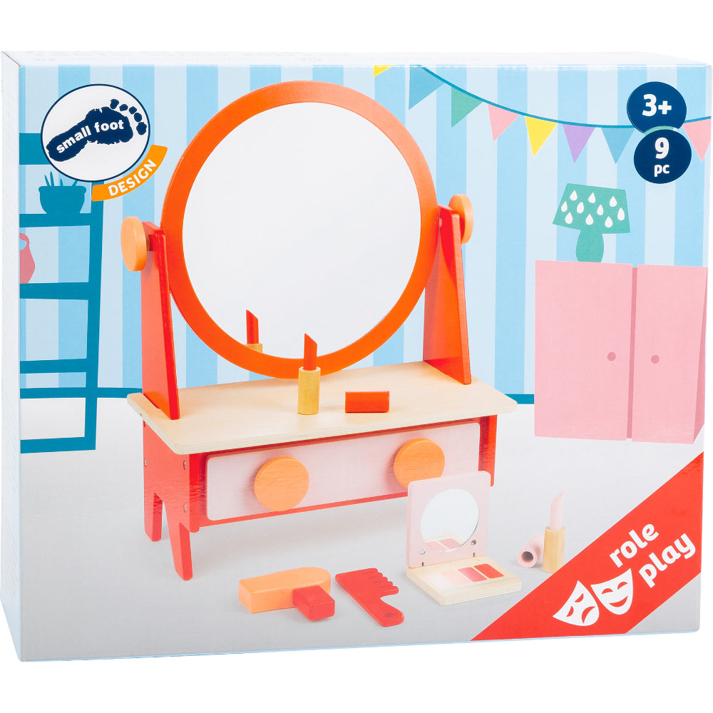 Măsuţă retro de machiaj, Small Foot, cu accesorii, 3 ani+