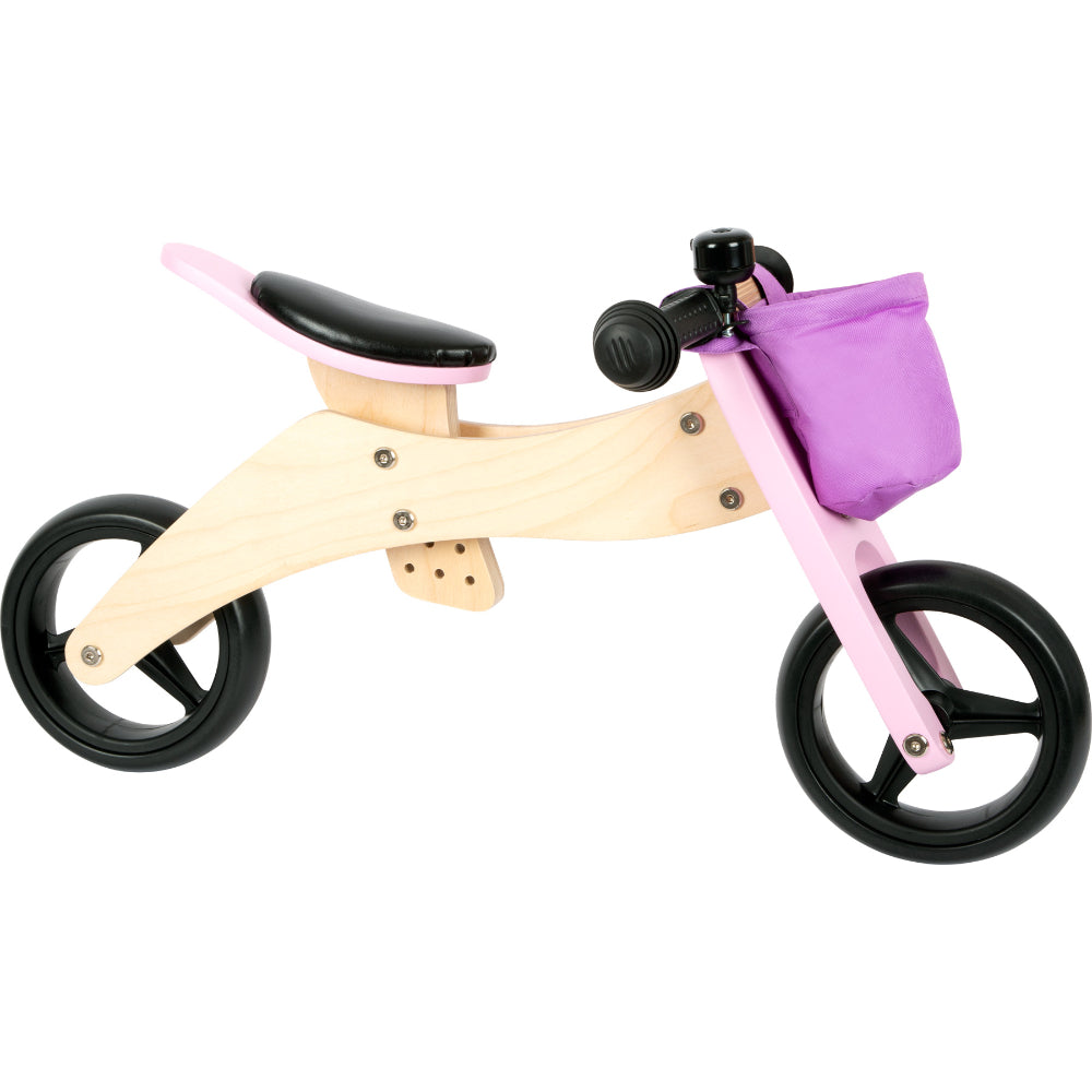 Bicicletă și tricicletă echilibru fără pedale 2în1, Small Foot, Roz, 12 luni+