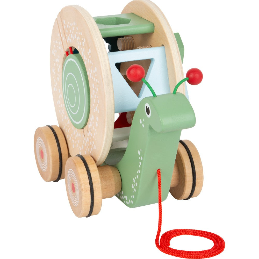 Jucărie de tras cu forme geometrice, Small Foot, Micul Melc, 12 luni+
