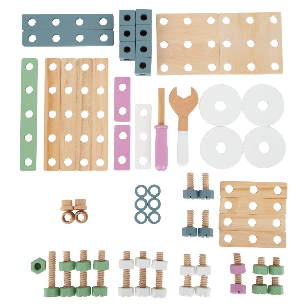 Set construcție cu ustensile, Small Foot, Nordic, 67 piese, 3 ani+