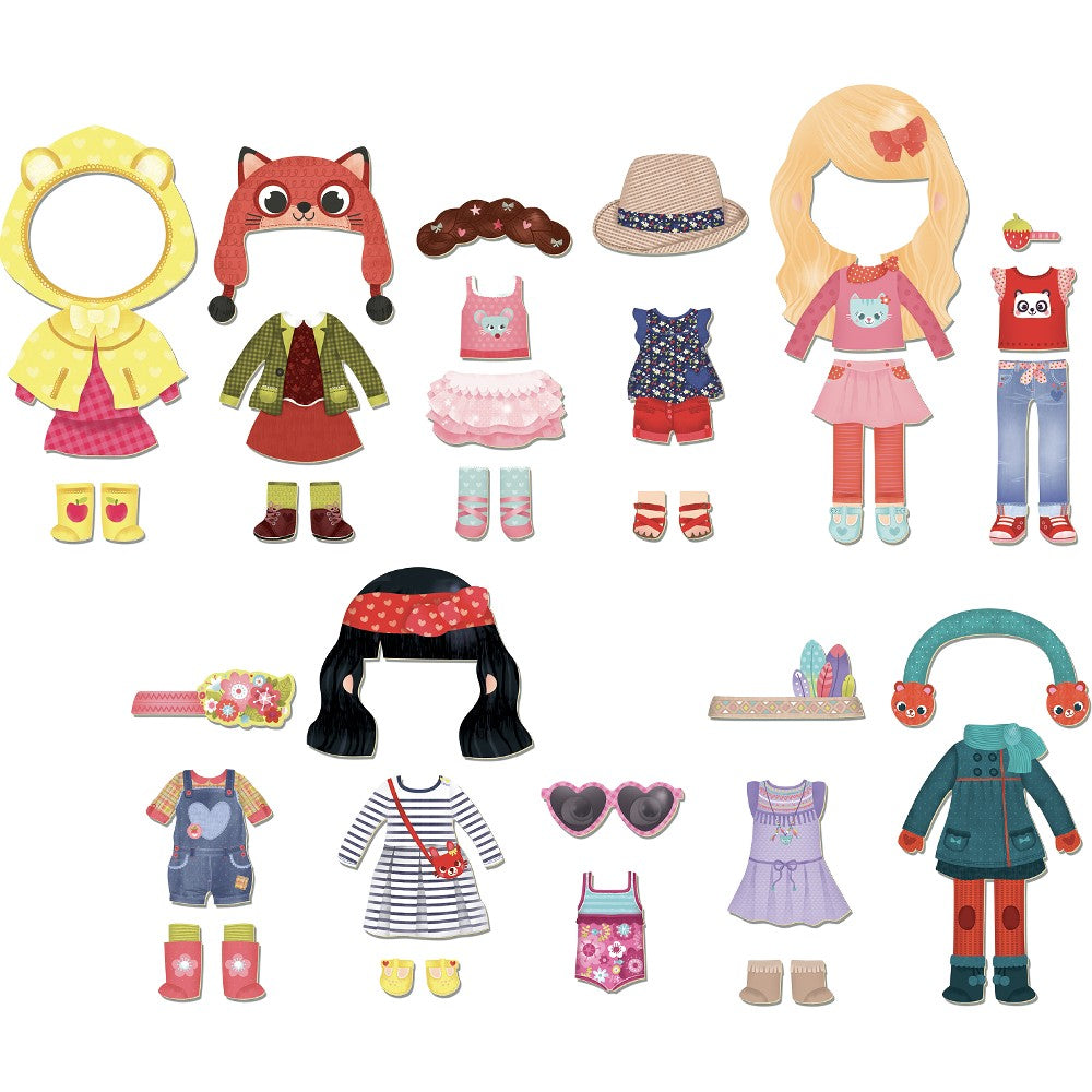 Joc cu magneți - Dressing-ul lui Chloe, Vilac, 38 piese, 3 ani+