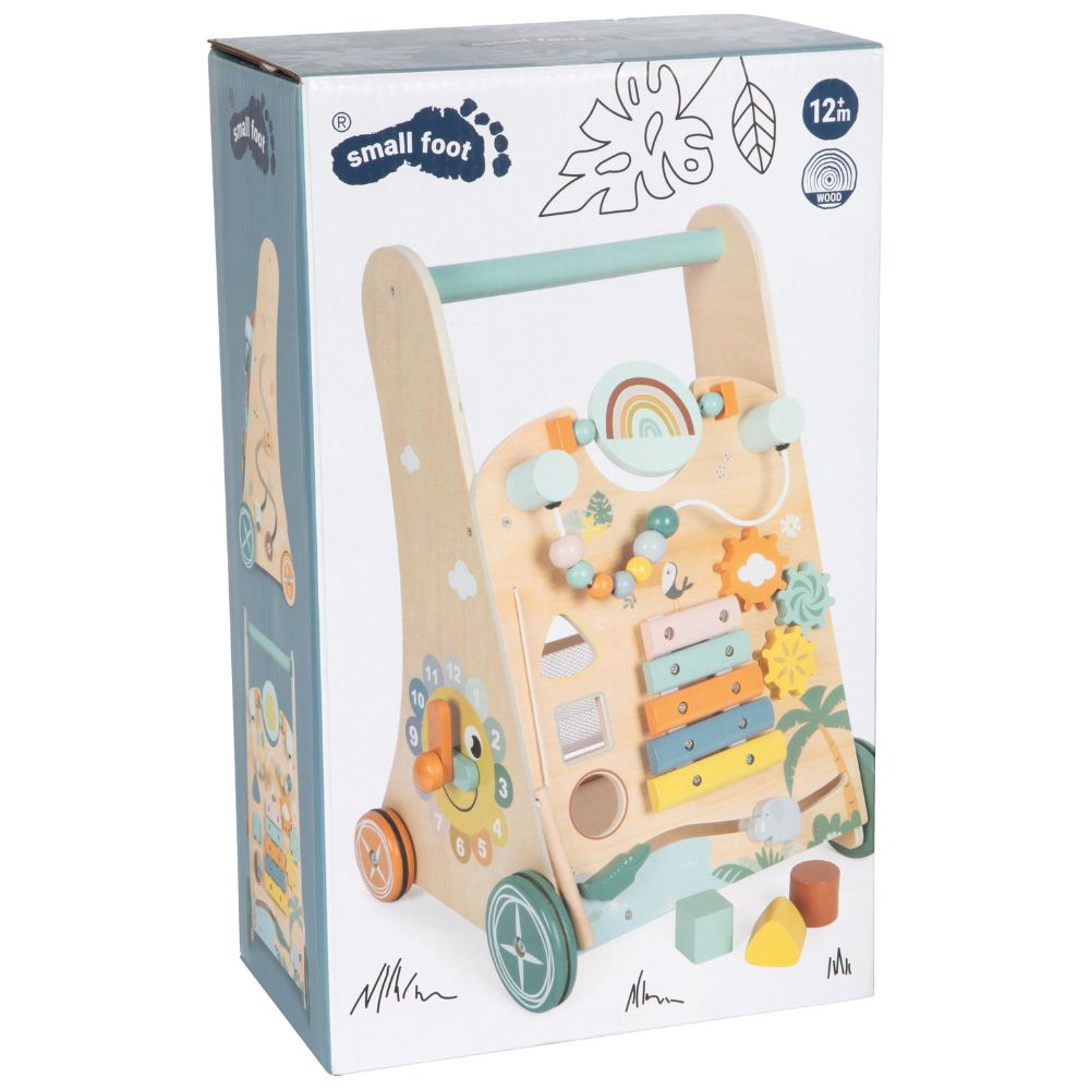 Antemergător din lemn cu centru de activități, Safari, Small Foot, 12 luni+