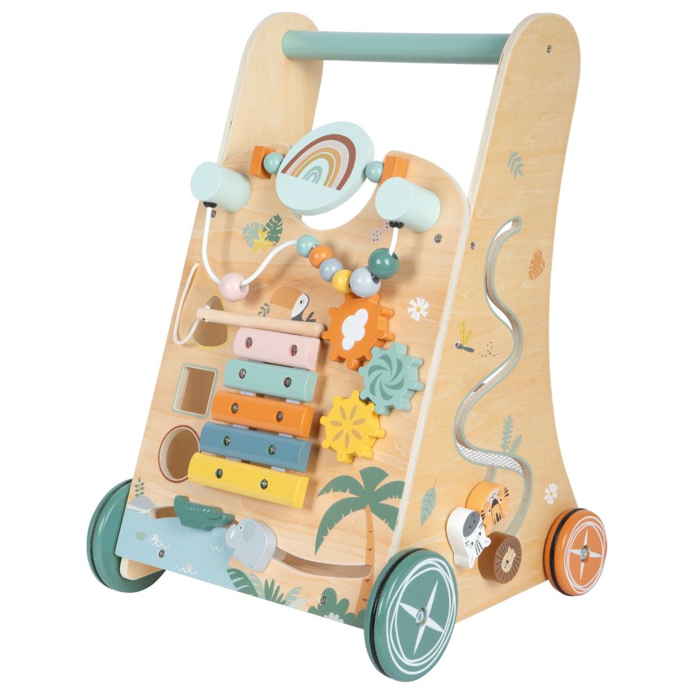 Antemergător din lemn cu centru de activități, Safari, Small Foot, 12 luni+