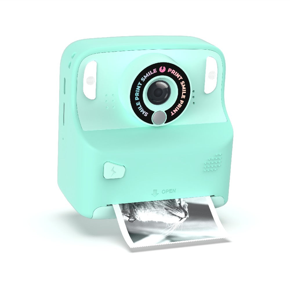 Aparat foto-video instant digital pentru copii, Pixiprint, MOB Paris, Turcuaz