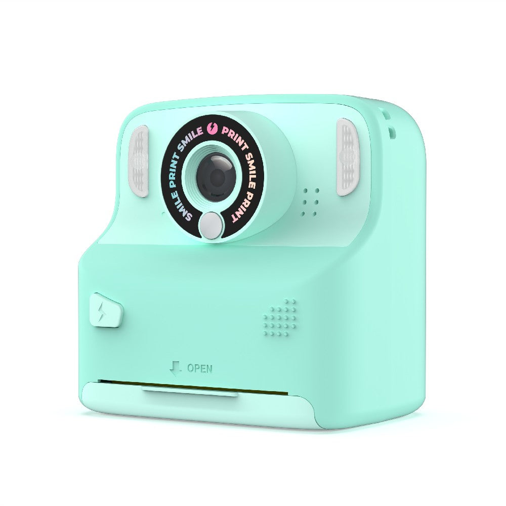 Aparat foto-video instant digital pentru copii, Pixiprint, MOB Paris, Turcuaz
