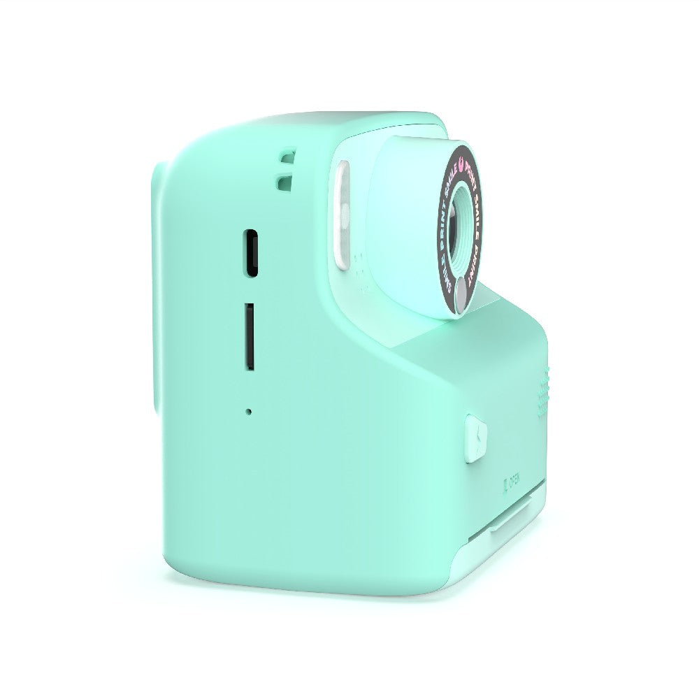Aparat foto-video instant digital pentru copii, Pixiprint, MOB Paris, Turcuaz