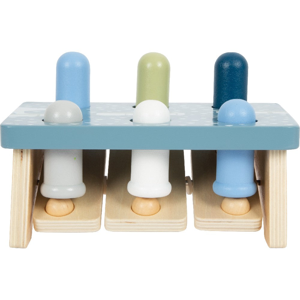 Banc din lemn cu ciocan și cilindrii, Arctic, Small Foot, 12 luni+