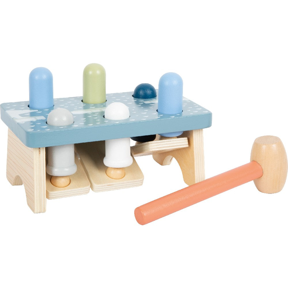 Banc din lemn cu ciocan și cilindrii, Arctic, Small Foot, 12 luni+