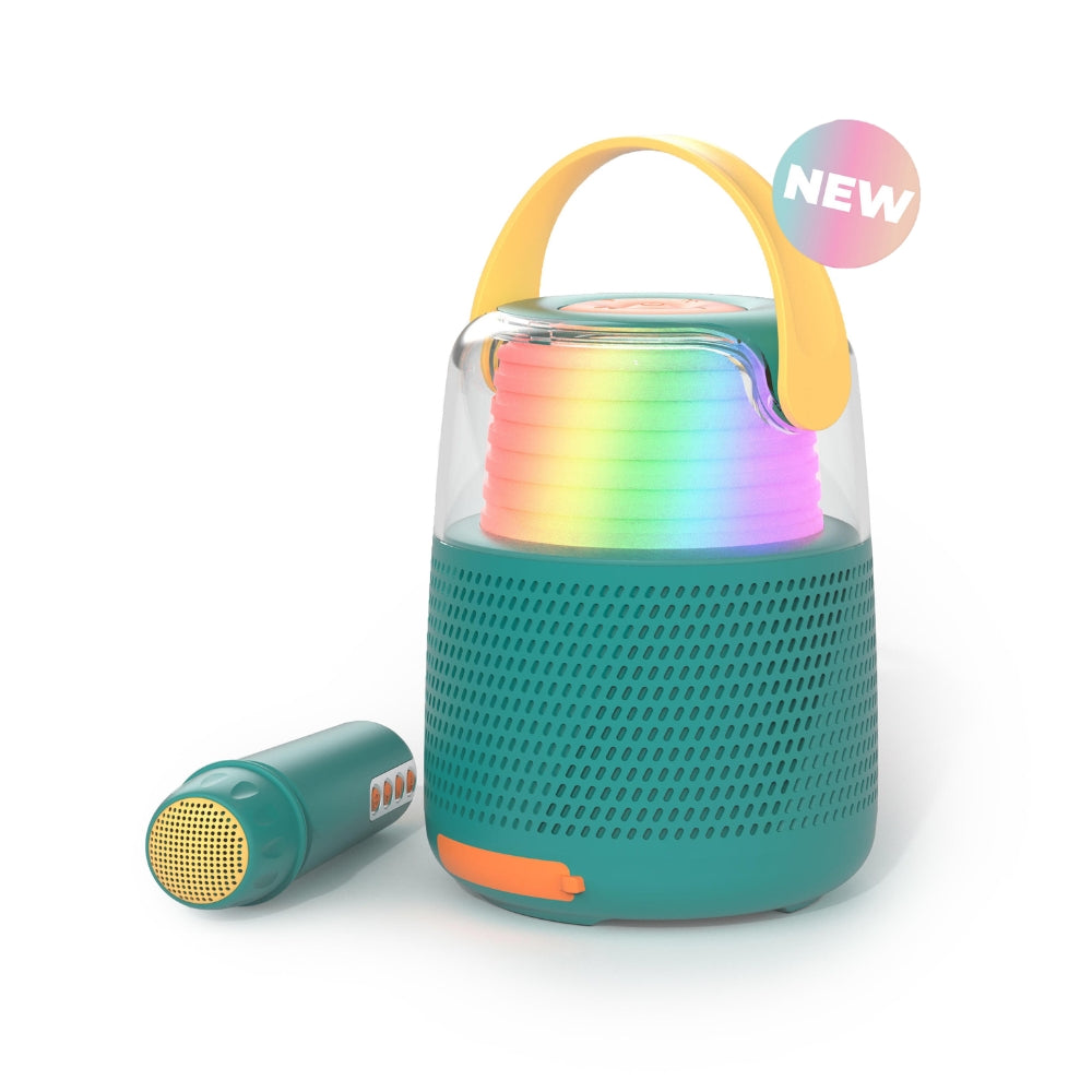 Boxă Bluetooth cu efecte de lumini și microfon, Set Karaoke, MOB Paris, Albastru