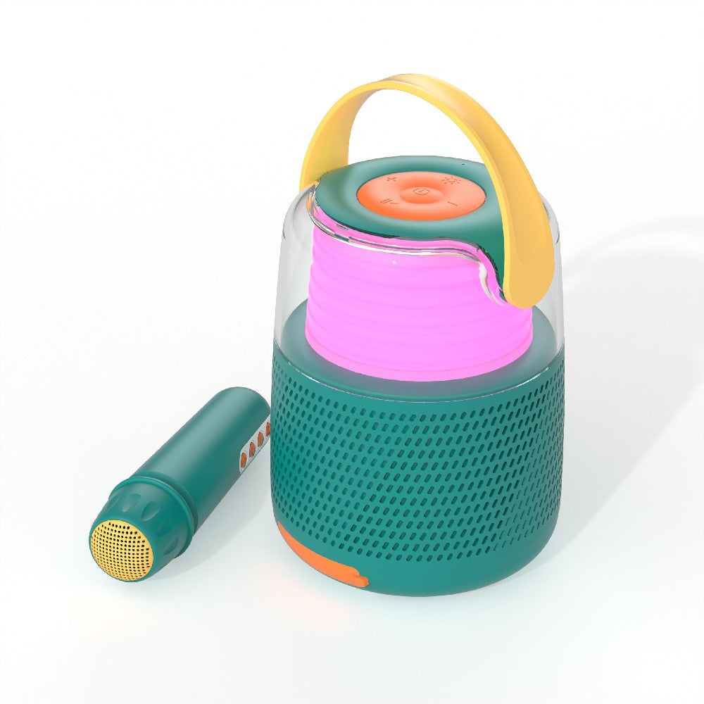 Boxă Bluetooth cu efecte de lumini și microfon, Set Karaoke, MOB Paris, Albastru