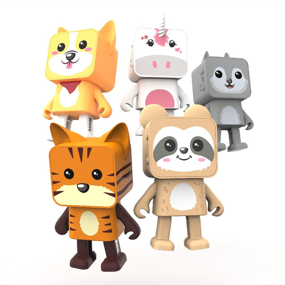 Boxă Bluetooth portabilă copii, Dancing animal-Micuțul Tigru, MOB, 9.3cm x 6.6cm x 4.2cm, 3 ani+