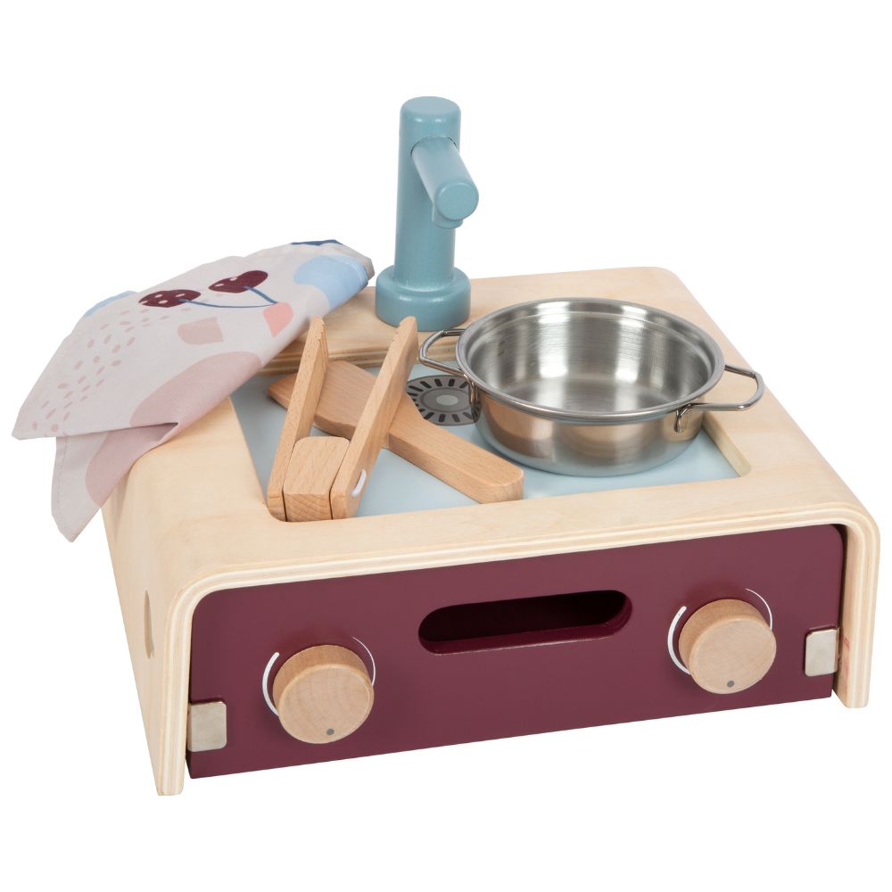 Bucătărie de joacă compactă pentru camping, Tasty, Small Foot, 9 piese, 3 ani+