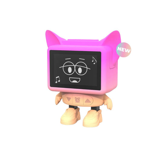 Ceas cu alarmă interactiv și boxă portabilă, Dancing Clock, Roz, MOB Paris