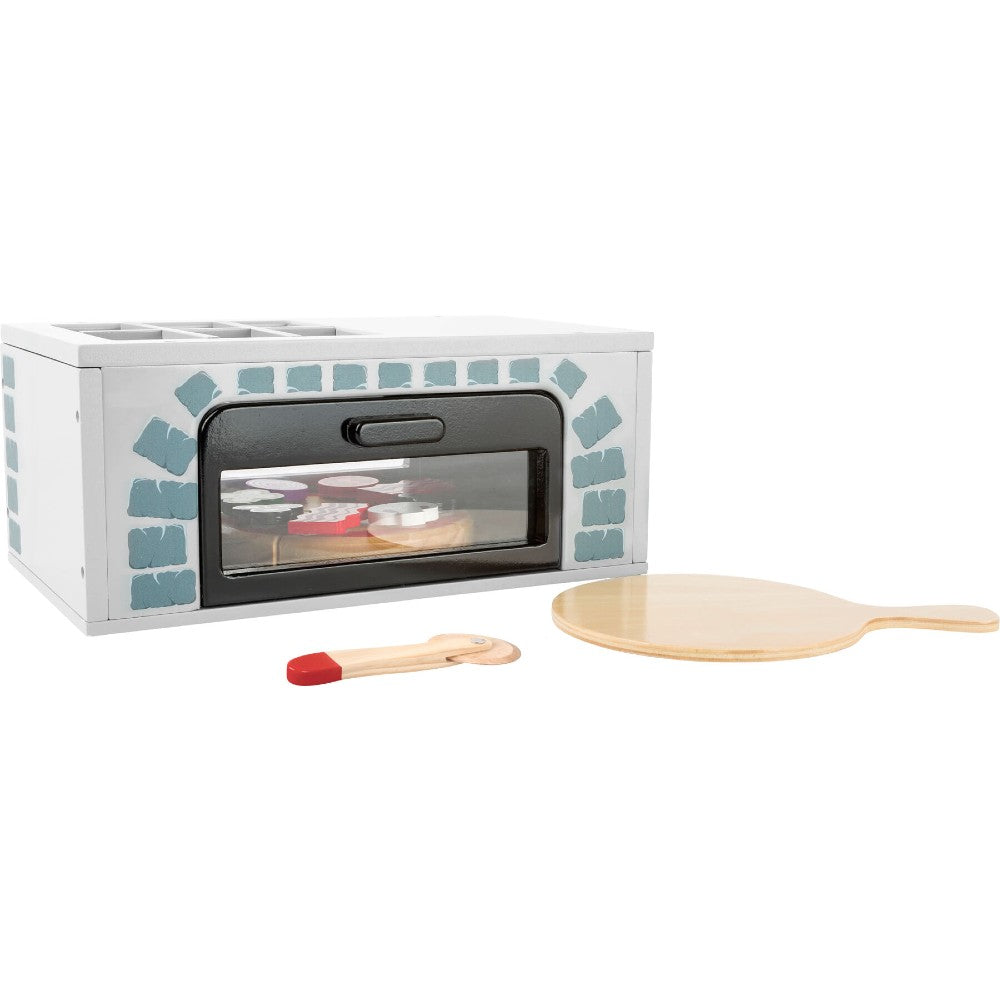 Cuptor pentru pizza cu accesorii din lemn, Small Foot, 25 piese, 3 ani+