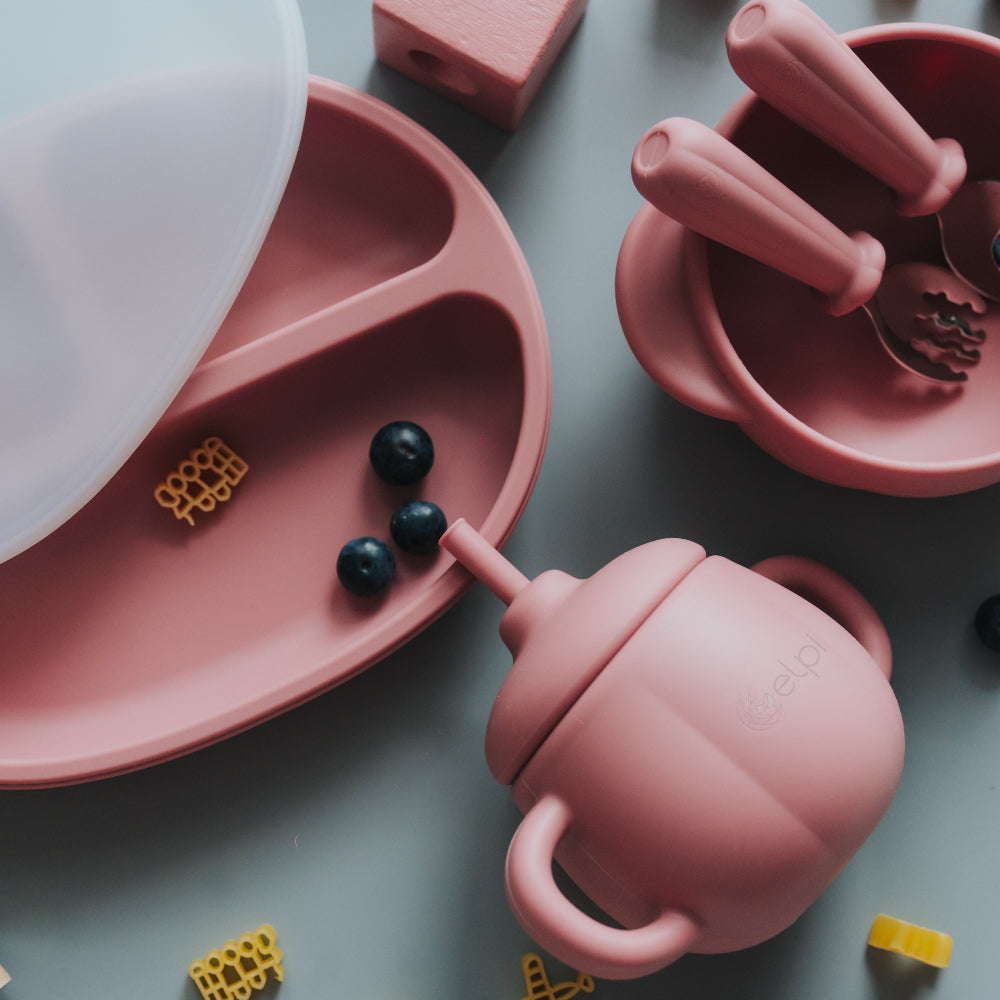 Cană din silicon cu pai, Elpi, Flamingo, 200ml, 6 luni+