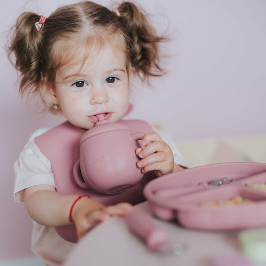 Cană din silicon cu pai, Elpi, Flamingo, 200ml, 6 luni+