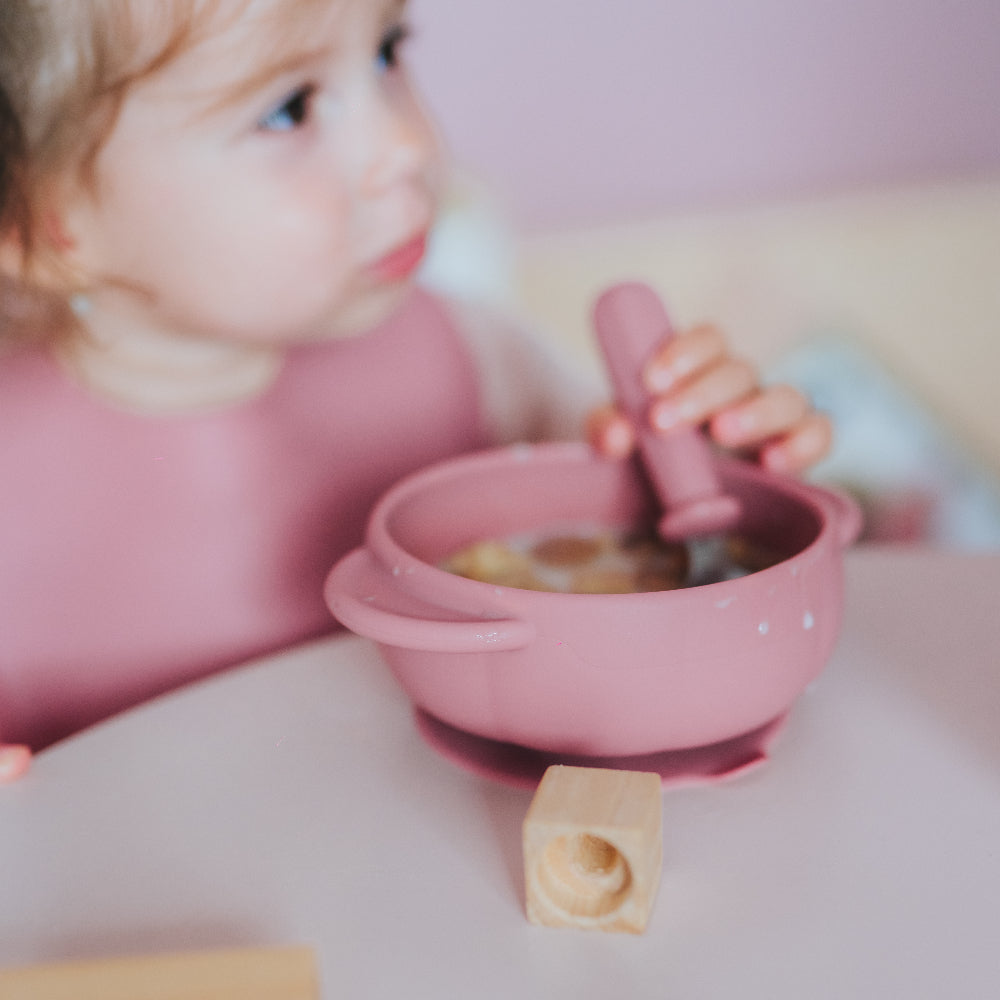 Bavetă silicon diversificare, Elpi, Flamingo, 6 luni+