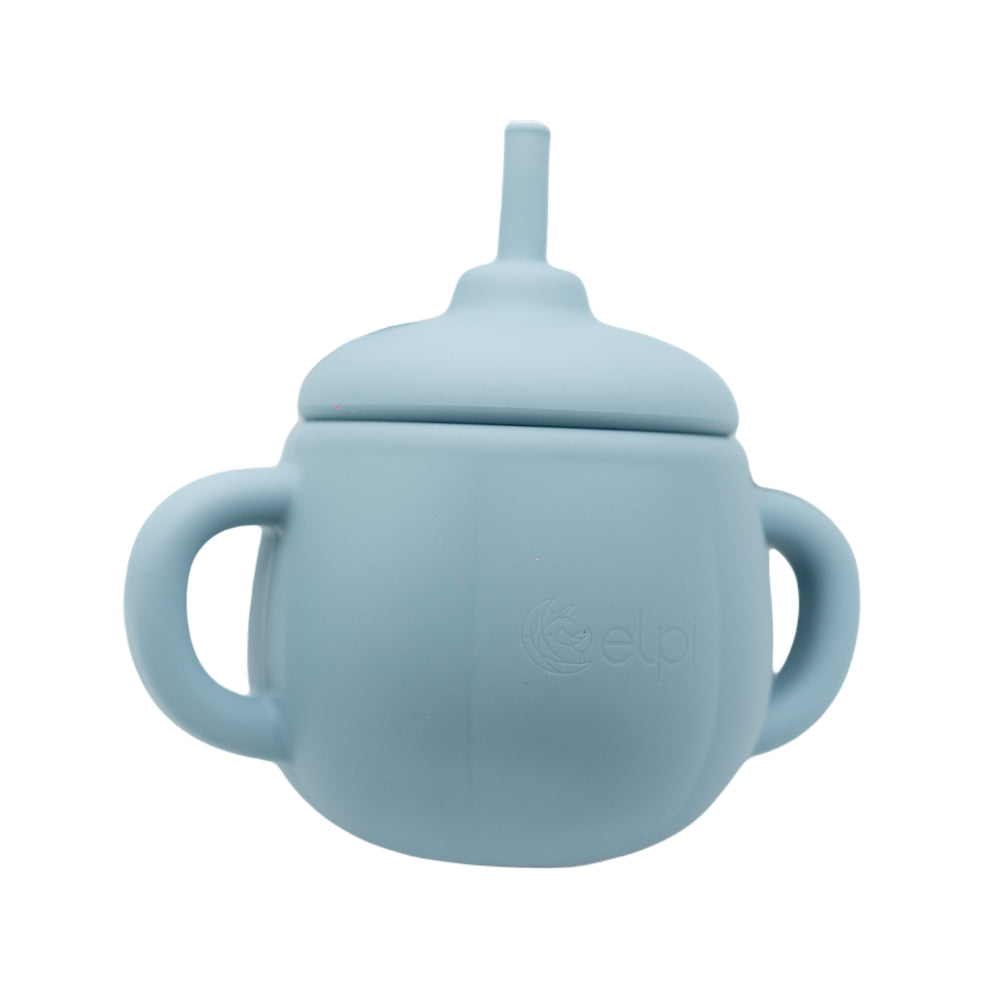 Cană din silicon cu pai, Elpi, Sky, 200ml, 6 luni+