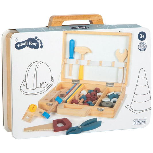 Geantă cu unelte pentru copii, Micii constructori, Small Foot, 49 piese, 3 ani+