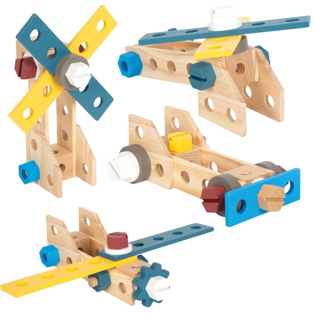 Geantă cu unelte pentru copii, Micii constructori, Small Foot, 49 piese, 3 ani+