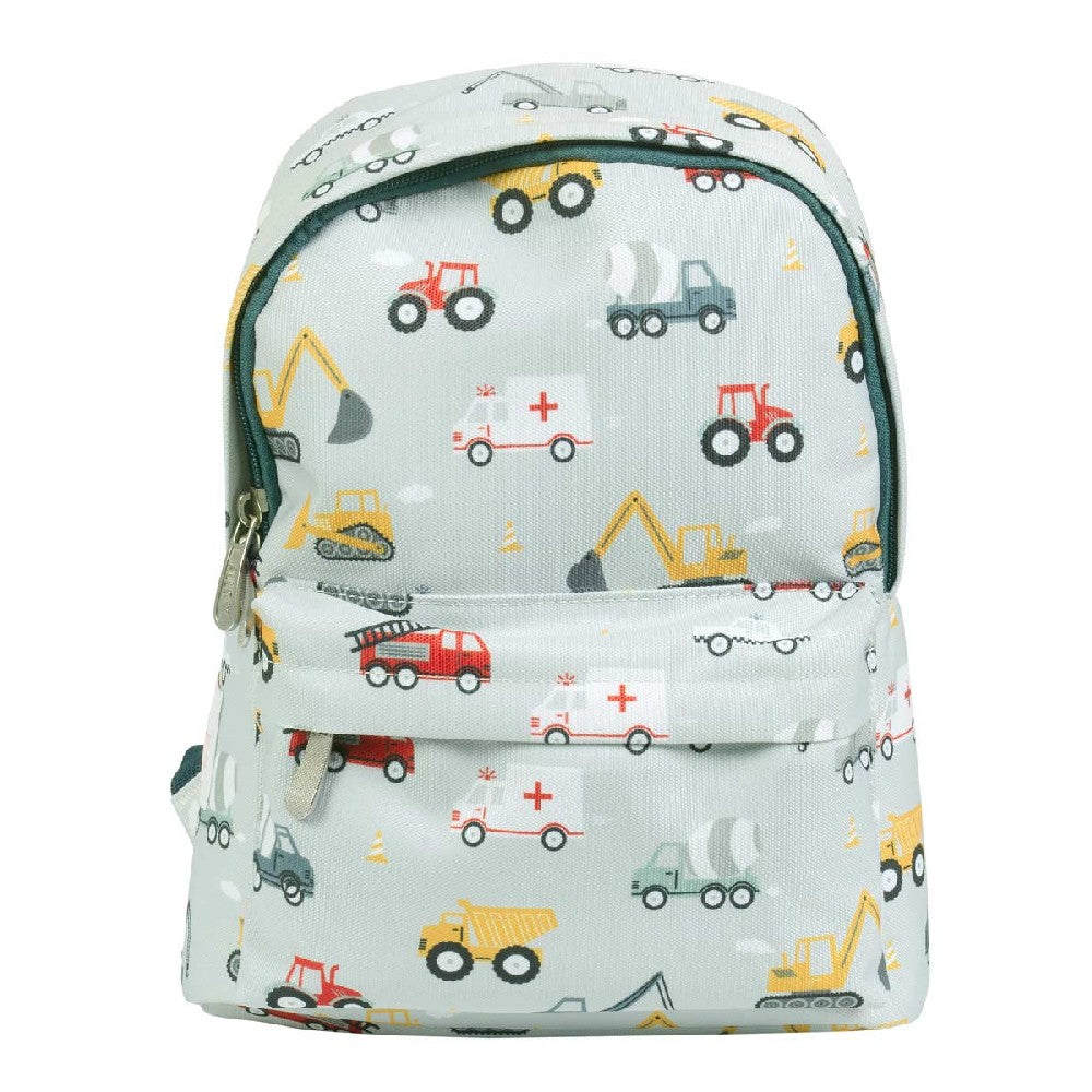 Ghiozdan copii, Vehicule, A Little Lovely Company, 3-5 ani, 23,5x30 cm