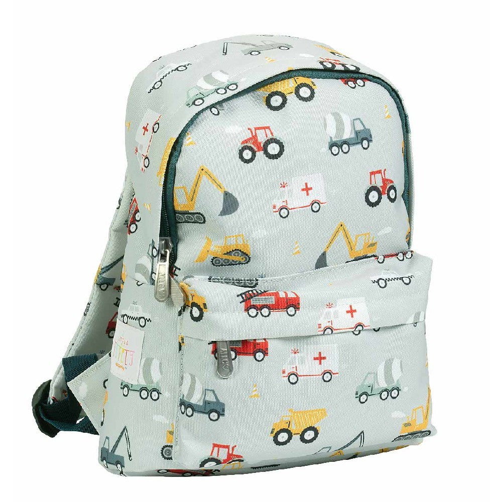 Ghiozdan copii, Vehicule, A Little Lovely Company, 3-5 ani, 23,5x30 cm