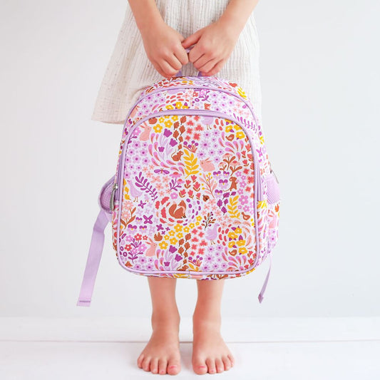 Ghiozdan copii cu 2 compartimente, Forest Garden, A Little Lovely Company, 5-8 ani, 27 x 32