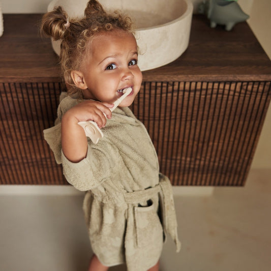 Halat de baie copii din bumbac, Miffy Jacquard - Olive Green, Jollein,OEKO-TEX, 1-2 ani