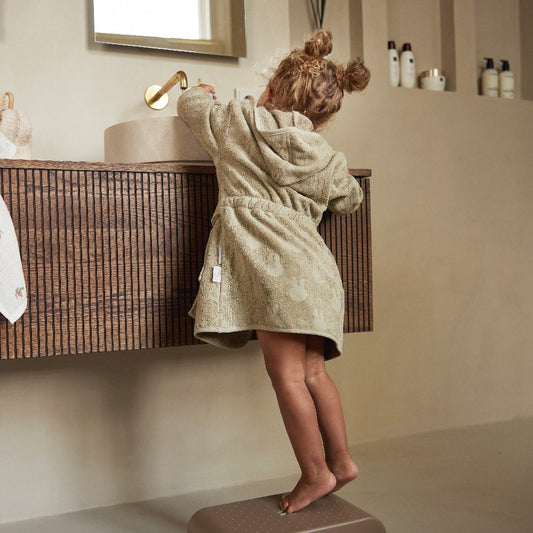 Halat de baie copii din bumbac, Miffy Jacquard - Olive Green, Jollein,OEKO-TEX, 3-4 ani