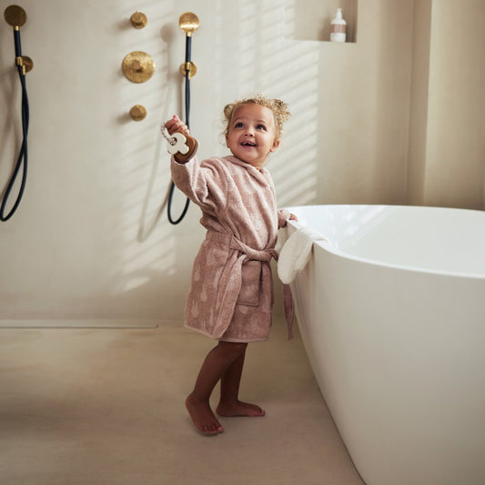 Halat de baie copii din bumbac, Miffy Jacquard - Wild Rose, Jollein, OEKO-TEX, 3-4 ani