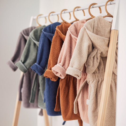 Halat de baie copii din bumbac, Pale Pink, Jollein, 3-4 ani