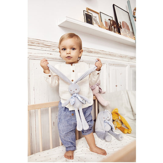 Iepuraș din velur Lapinoo, Kaloo, Albastru, 25 cm, 0 luni+