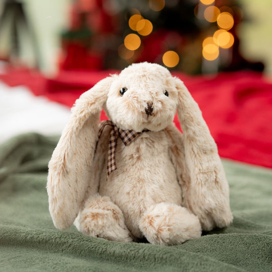 Iepuraș din pluș, jucărie moale, Small Foot, Crem, 25 cm, 0 luni+