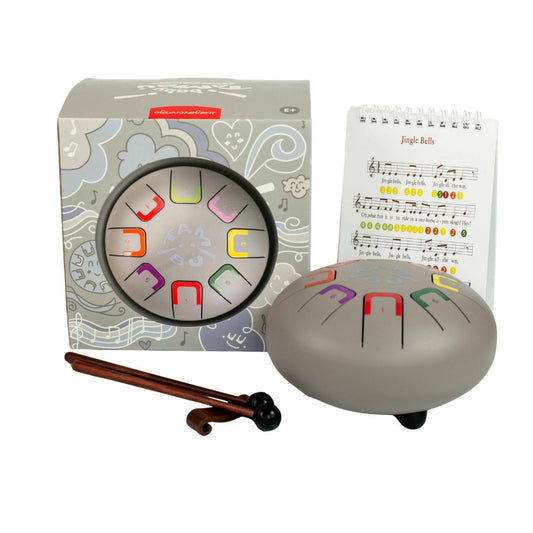 Instrument muzical copii-Tobă metalică, TAMBÚ, Baby Grey, JuegaConmigo, 6"