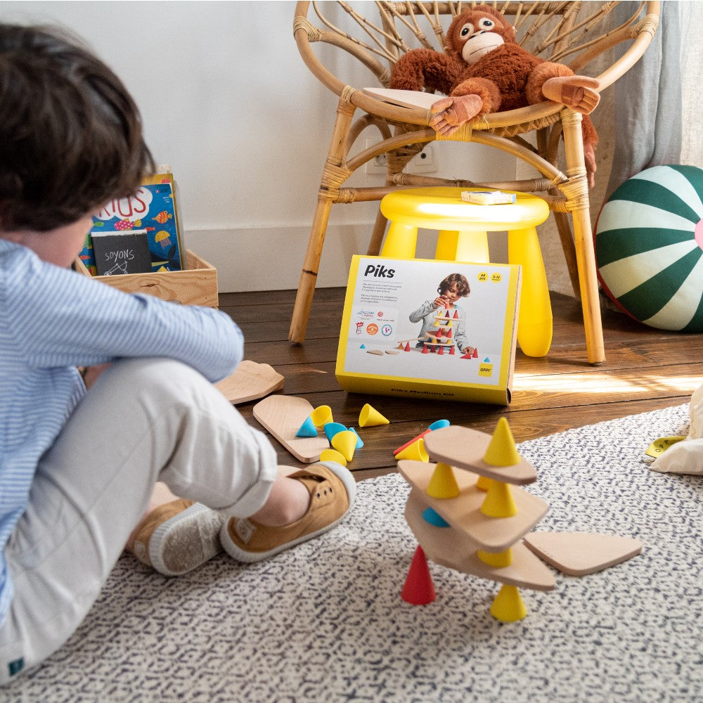 Joc de construcție cu carduri creative, Piks, OPPI, Kit Medium, 44 piese, 3 ani+, Ediție Limitată