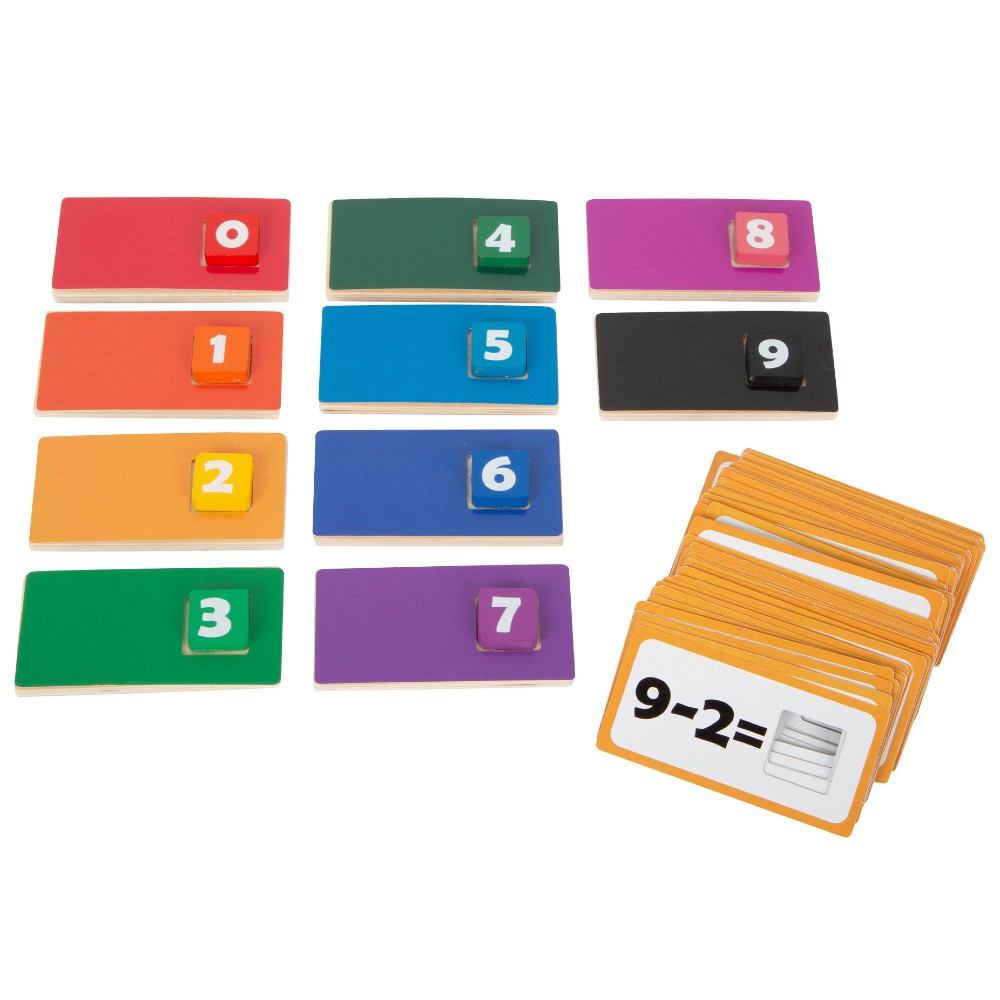 Joc de învățare matematică, Puzzle din lemn de asociere, Small Foot, 121 piese, 6 ani+