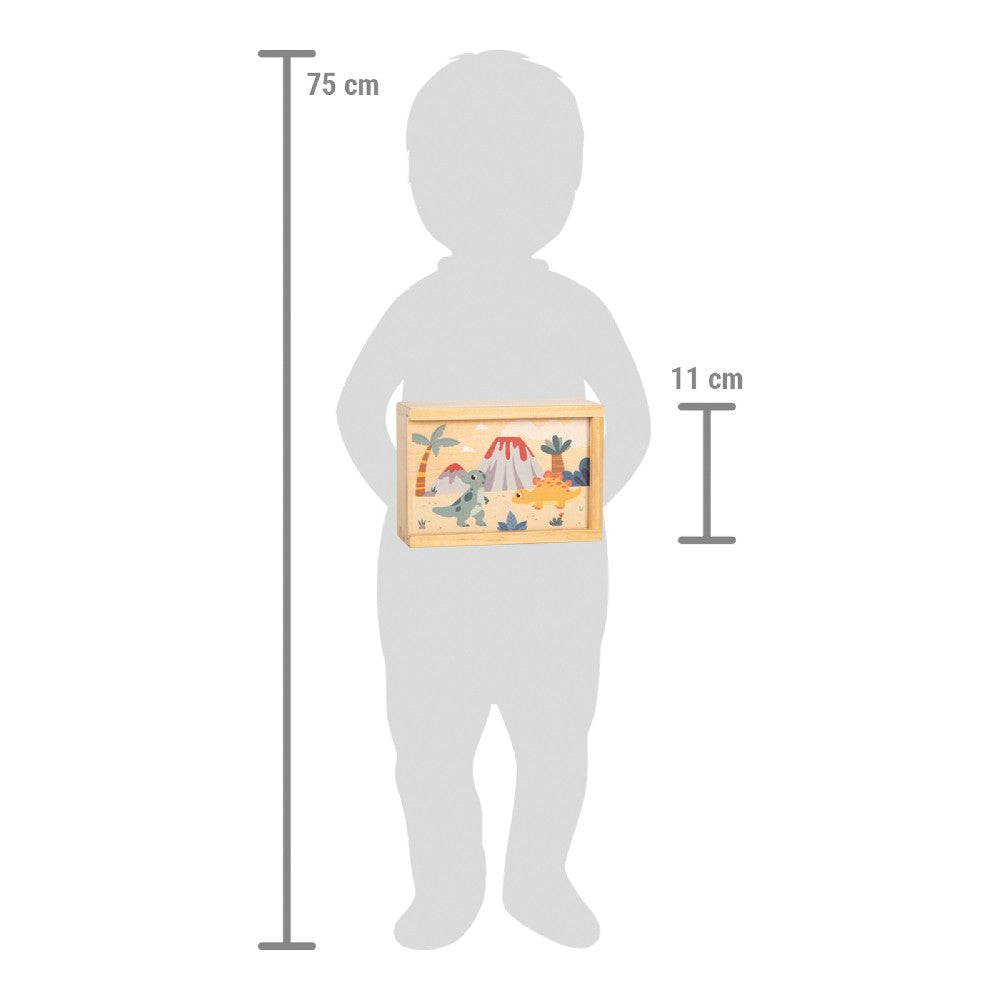 Joc de memorie cu dinozauri din lemn, Small Foot, Dino, 28 piese, FSC, 3 ani+