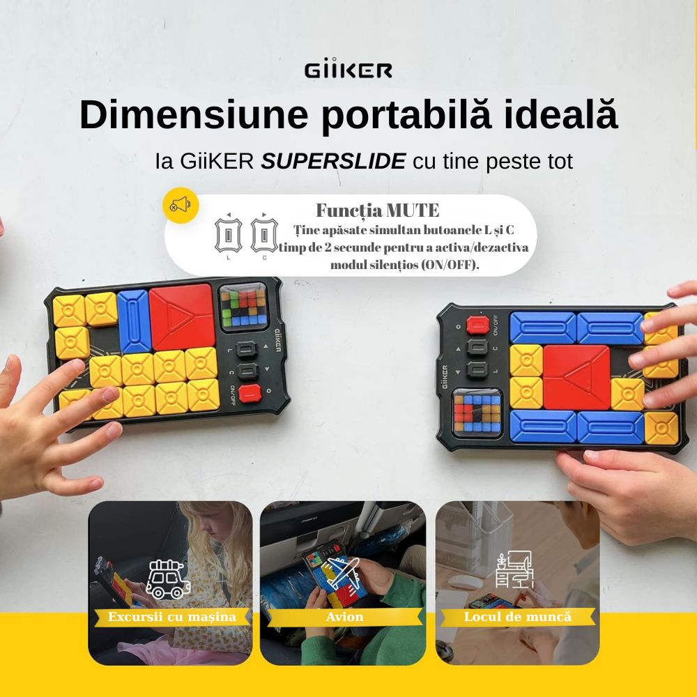 Joc de puzzle electronic de strategie și logică, Super Slide, GiiKER, 6 ani+