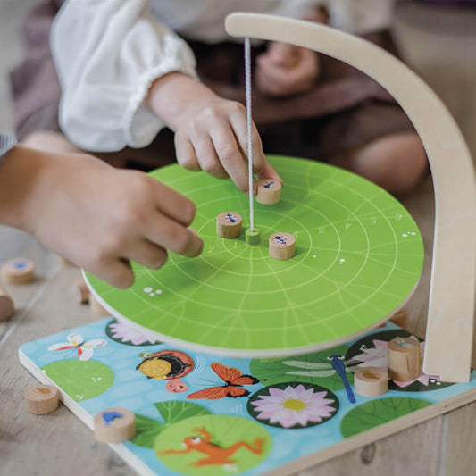 Joc de îndemânare și echilibru din lemn, Provocarea nufărului, Janod, 42 piese, 6 ani+