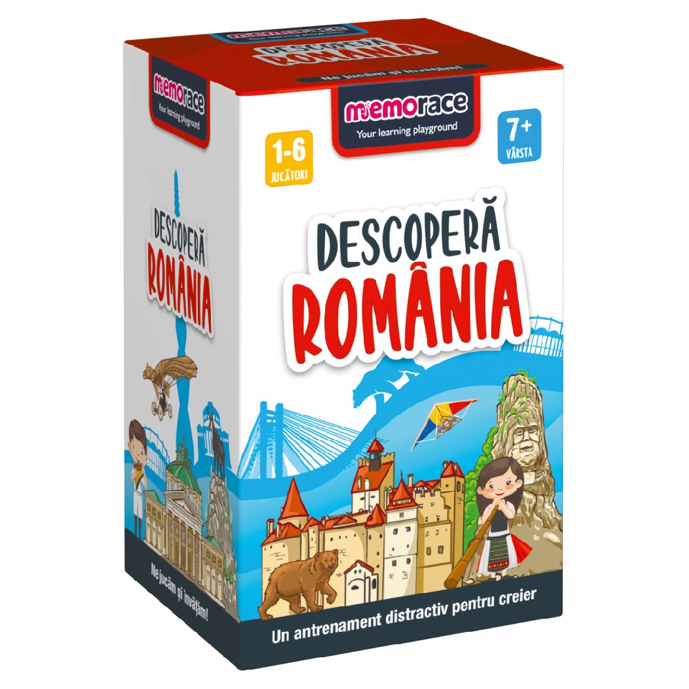 Joc educativ - Descoperă România, MemoRace, 1-6 jucători, 7 ani+