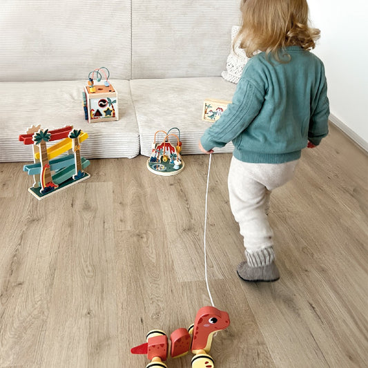 Joc educativ, Labirintul de mărgele Dino, Small Foot, FSC, 12 luni+