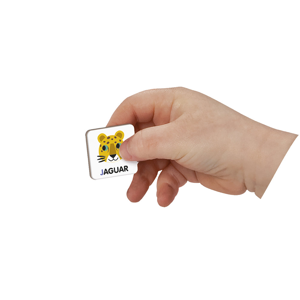 Joc educativ cu piese magnetice, Alfabet, Janod, 142 piese, 3 ani+