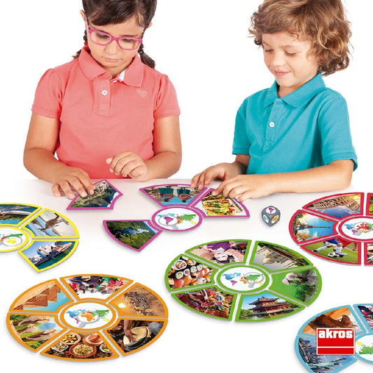 Joc educativ de asociere, Să descoperim continentele, Akros, 42 piese, 3 ani+