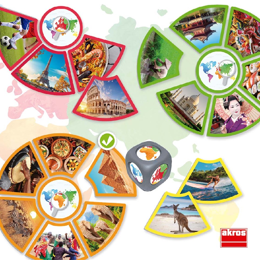 Joc educativ de asociere, Să descoperim continentele, Akros, 42 piese, 3 ani+