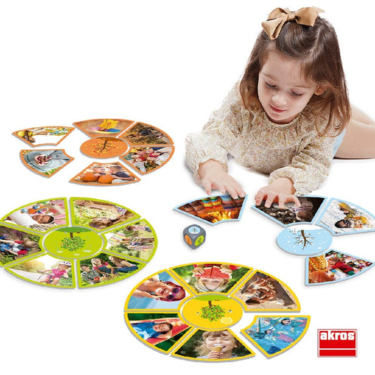 Joc educativ de asociere, Să învățăm cele 4 anotimpuri, Akros, 28 piese, 3 ani+